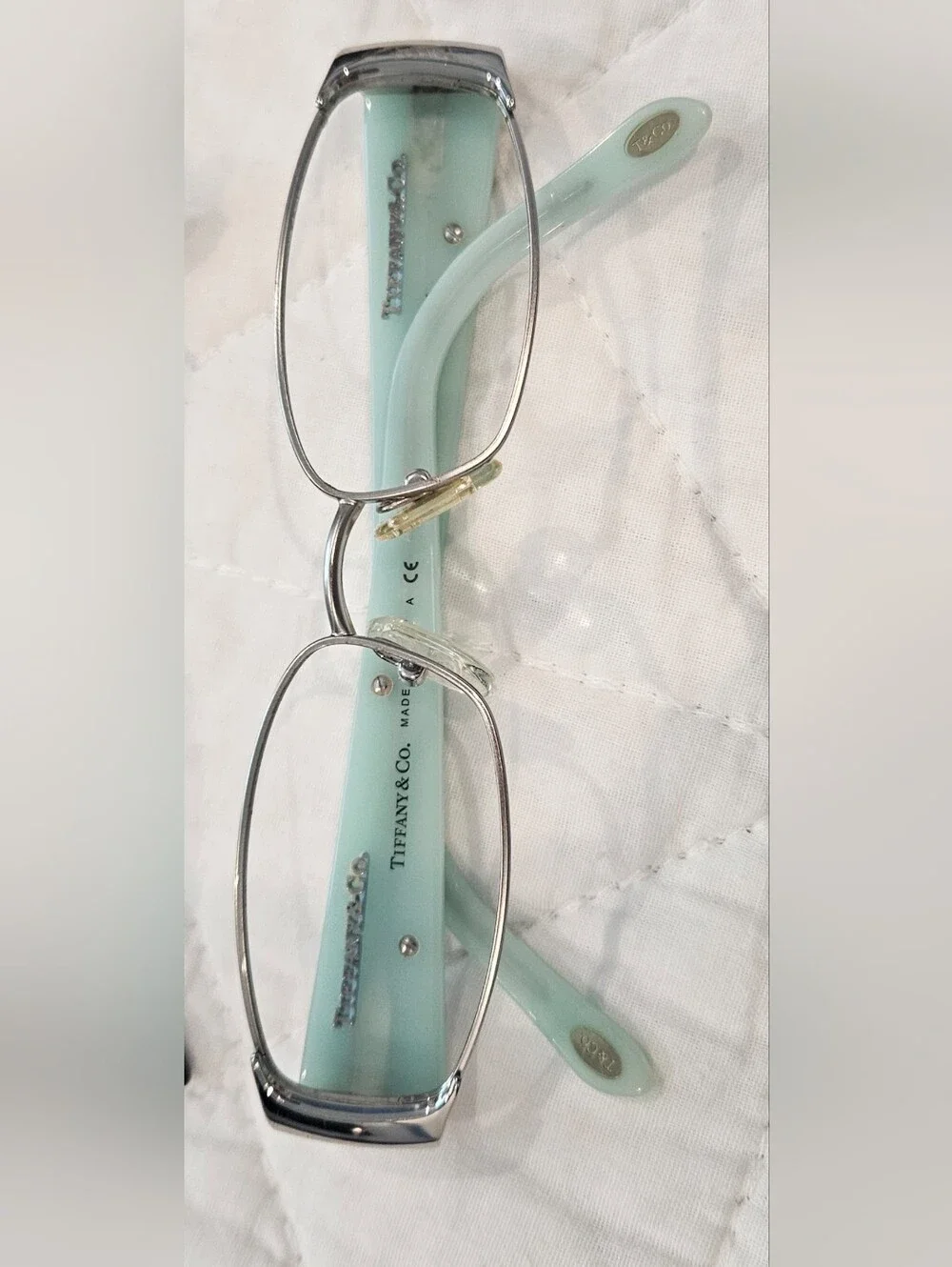 Tiffany & Co. Silver Frames with Mint Green Temples Frames Only - Only One Pair
